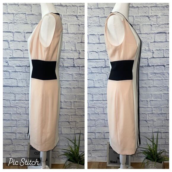BCBGMAXAZRIA ELOISE COLOR-BLOCKED SHEATH DRESS MUV6X845/M202 SIZE 8 - Picture 7 of 12